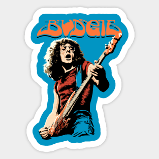 Budgie Band Burke Shelley Guitar for light background Sticker